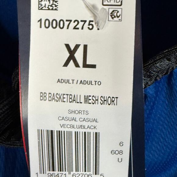 Reebok Men's 11" Regular-Fit Logo-Print Mesh Basketball Shorts vector blue XL - Picture 6 of 8